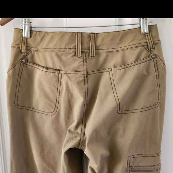 Athleta Adjustable Waist 45274 Tan Side Zipper Pocket Wide Leg Womens Size 4 - Picture 6 of 10